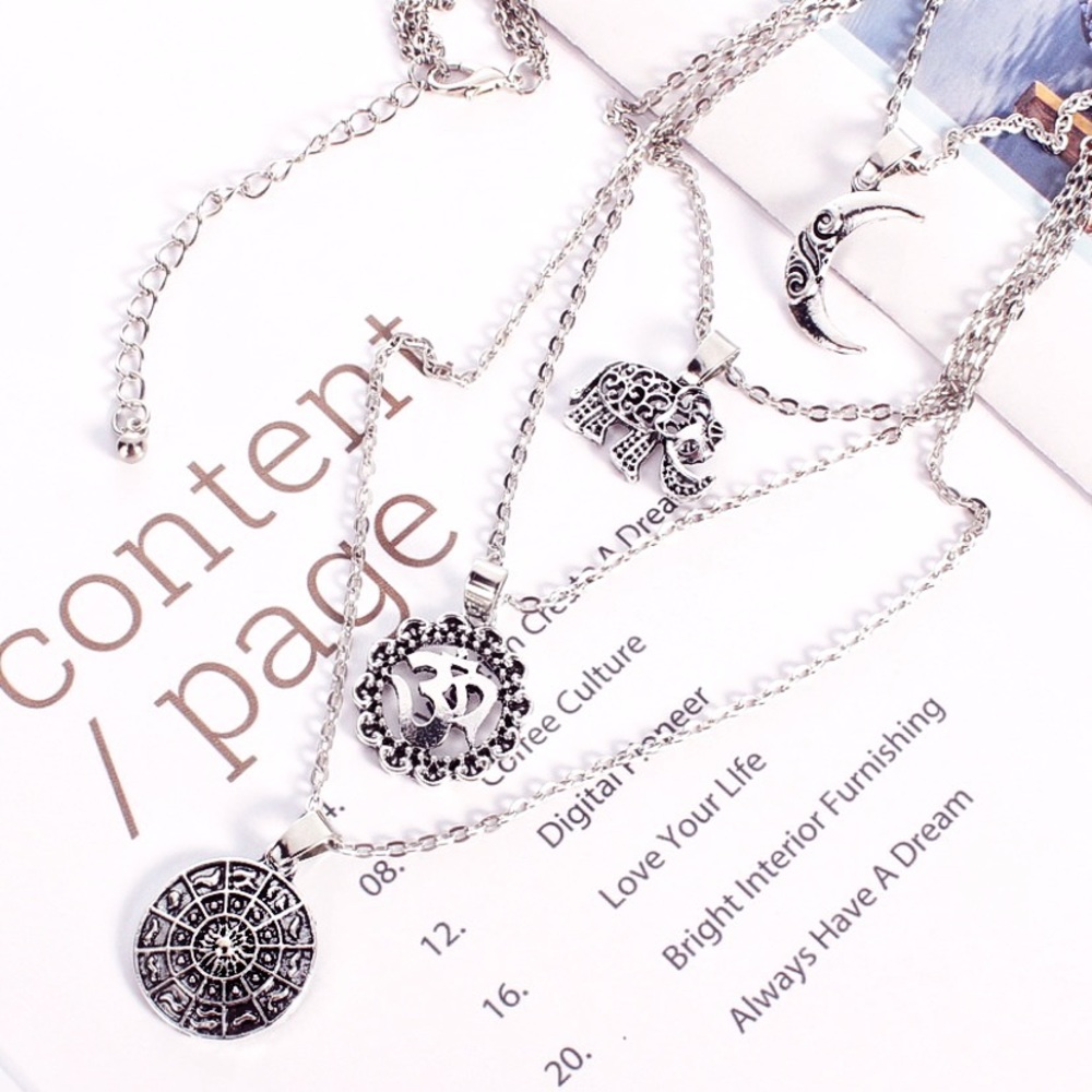 🌙NWT Boho Multi Layer Necklace - Picture 4 of 8